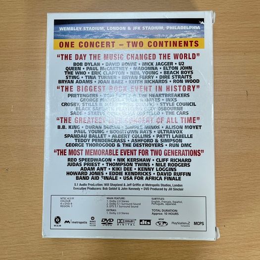 Live Aid DVD Boxset 1985 4 Disc Set 2004 Concert + Booklet + Slipcase - Region 1