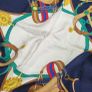 RICHEL (Paris) Red and Navy "Riding Gear" 100% Silk Scarf - Valued at 455euro Image 2