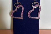 Rustic gold tone heart shaped earrings