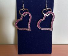 Rustic gold tone heart shaped earrings