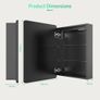 Bathroom Mirror Cabinets  and Shaver Socket 50x70cm Anti Fog, Dimmer, Touch Switch, Glass Shelves, IP44 Image 2