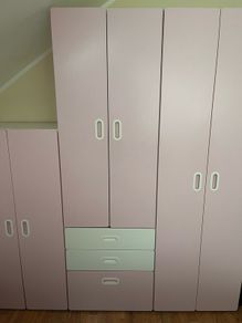 Pink Ikea wardrobes