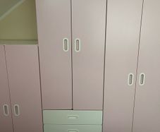Pink Ikea wardrobes