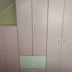 Pink Ikea wardrobes