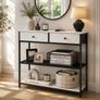 Console Table Vintage Brown-Black Narrow or Marble White Image 7