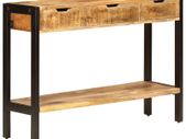 Sideboard with 3 Drawers 110x35x75 cm Solid Mango Wood