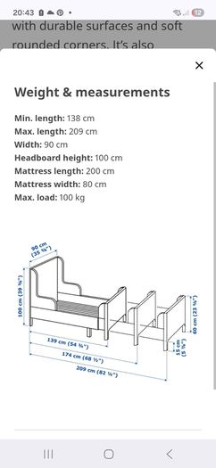ikea busunge extendable toddler bed