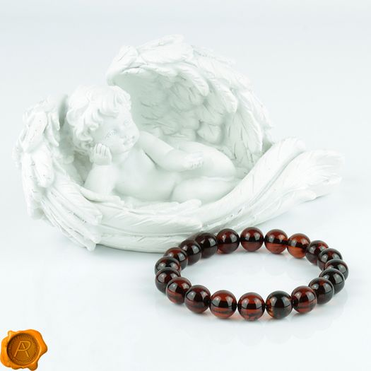 Luxury Dark Cherry Baltic Amber Unisex 8mm Beaded Stretch Bracelet for Men Women Amber Beads