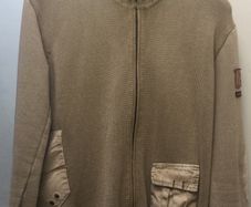 NAPAPIJRI Beige Double-zip Medium Cotton Knit Jacket