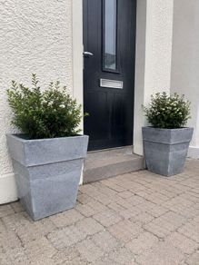 stone effect flower pots