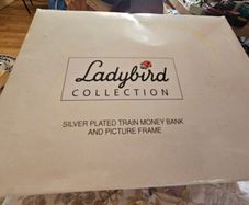 Silver Plated Christening Train and Frame