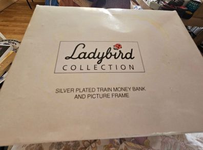 Silver Plated Christening Train and Frame