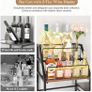 Bar Cart with Wine Rack and Glass Holder, Large Drinks Trolley with Storage for Liquor, Whiskey, Mini Bar  Freestanding Bar Stand for Kitchen, Dining Room or Home Decor Image 2