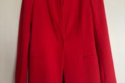 Red Zara dress coat with double inverted collar
