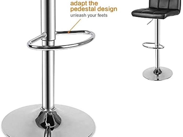 Barstool, Bar Stools Set of 2 PU Leather Swivel Height Adjustable Bar Chairs With Backrest For Breakfast Bar, Counter, Kitchen and Home Barstools