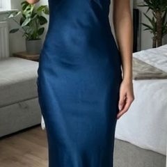 Navy Satin Dress