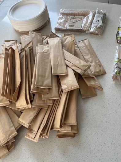 Catering Party Supplies Wooden Cutlery Paper Plates