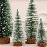 10 Pcs Artificial Frosted Sisal Trees Bottle Brush Trees with Wood Base Artificial Frosted Sisal Trees DIY Crafts Mini Pine Tree Christmas Miniature Ornaments for Xmas Home (FREE POSTAGE) Image 6