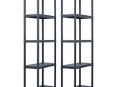 Storage Shelf Racks 2 pcs Black 125 kg 60x30x180 cm Plastic