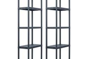 Storage Shelf Racks 2 pcs Black 125 kg 60x30x180 cm Plastic