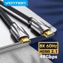 VENTION 3M Premium HDMI 2.1 UHD/3D 8K (7680x4320@60Hz) 48Gbps Luxury Model (Zinc Alloy/Cotton Braided/Gold Plated) Cable (Brand New/Warranty) Image 3