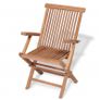 vidaXL 5 Piece Garden Dining Set Solid Teak Wood Image 4