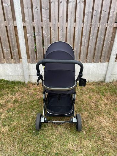 Magic ZC 3 in 1 Pushchair Pram Travel System, Baby Stroller 3 in 1 with Reversible Two Pushing Modes, Newborn Infant Carriage One-Click Folding, Toddler Buggy Aluminum Frame (739 Black)