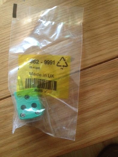 Type K Green quick wire plug 2 mm cable