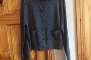 Orla Kiely Ladies Black Sparkle Lightweight Cardigan L Uk 14 includes Postage