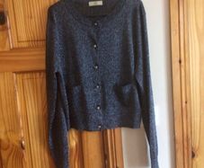 Orla Kiely Ladies Black Sparkle Lightweight Cardigan L Uk 14 includes Postage