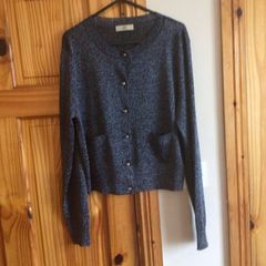 Orla Kiely Ladies Black Sparkle Lightweight Cardigan L Uk 14 includes Postage