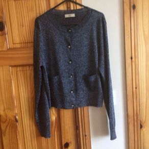 Orla Kiely Ladies Black Sparkle Lightweight Cardigan L Uk 14 includes Postage