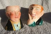 AVON WARE (Avon Art Pottery, Staffordshire) - a pair of vintage character jugs of Mr. Pickwick and Uriah Heep (Dicken's characters). c.1950's