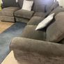 Grey corner sofa with matching footstool Image 6