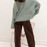 Bohemela at Shein Green Striped Sweatshirt UK 14 Image 3