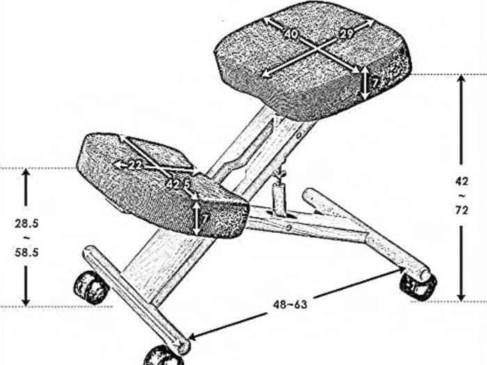 Adjustable ergonomic kneeling stool