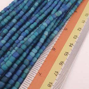 Antique Venetian Light Dark Blue 5-6mm Beads Strands Necklace