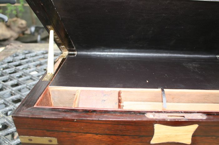 Antique Wooden Writing Box 19th century ,Brass fittings