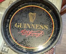 Vintage Large Metal Guinness Bar Advertisement Serving Tray Iconic Guinness Harp Logo Postage Available or Collection
