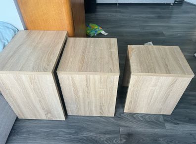 3 oak tables (different sizes)