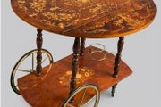 Vintage-style, mobile wooden tea trolley/ drinks cart