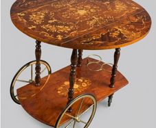 Vintage-style, mobile wooden tea trolley/ drinks cart