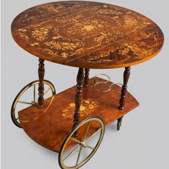 Vintage-style, mobile wooden tea trolley/ drinks cart