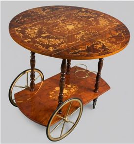 Vintage-style, mobile wooden tea trolley/ drinks cart