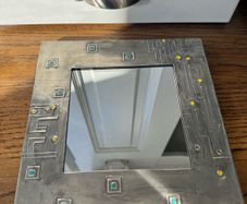 Handcrafted Pewter Square Mirror