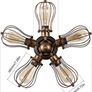 Vintage Ceiling Lights Adjustable Socket Retro Chandeliers Metal Wire Cage Lamp Semi-Flush Mount Rustic Ceiling Light Indoor Home Industrial Lighting Fixture (FREE POSTAGE) Image 4