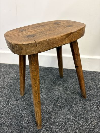 Antique hand crafted French stool/ low table