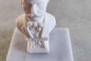 French Beethoven &amp; Strauss Mini-Busts on marble plinth.