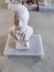 French Beethoven & Strauss Mini-Busts on marble plinth.