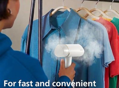 3000 Series Handheld Steamer, Compact and Foldable, 1000W Power, Up to 20g/min Steam, Ready in 30 Seconds, Safe for All Fabrics, No Ironing Board Needed